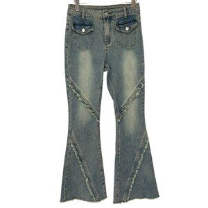 Aelfric Eden Jeans Flare Bell Bottoms Fringe Sz 28